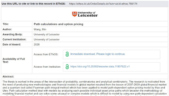 Screenshot of a thesis result from EThOS with options to download the PDF.