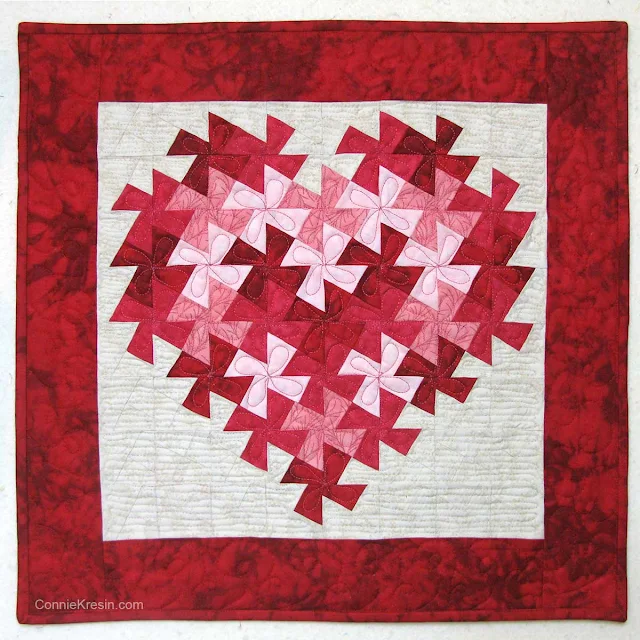 twisting heart valentine quilt