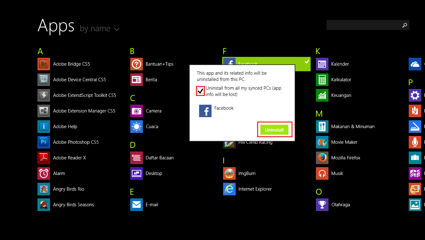 Cara Uninstall Aplikasi Di Windows 8