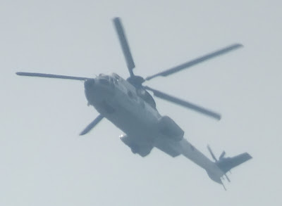 Big government helicopter flying over Setagaya-ku Tokyo Japana