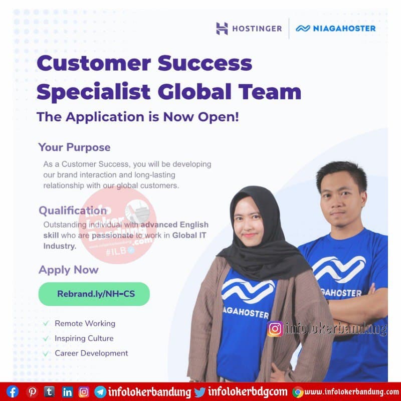 Lowongan Kerja Customer Success Specialist Global Team Bandung April 2021