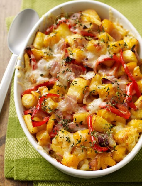 Tomato-Herb Cheese Potatoes Au Gratin