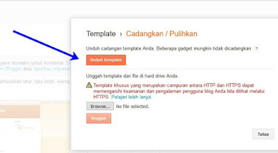 Cara mudah mengubah template pada blog blogger 