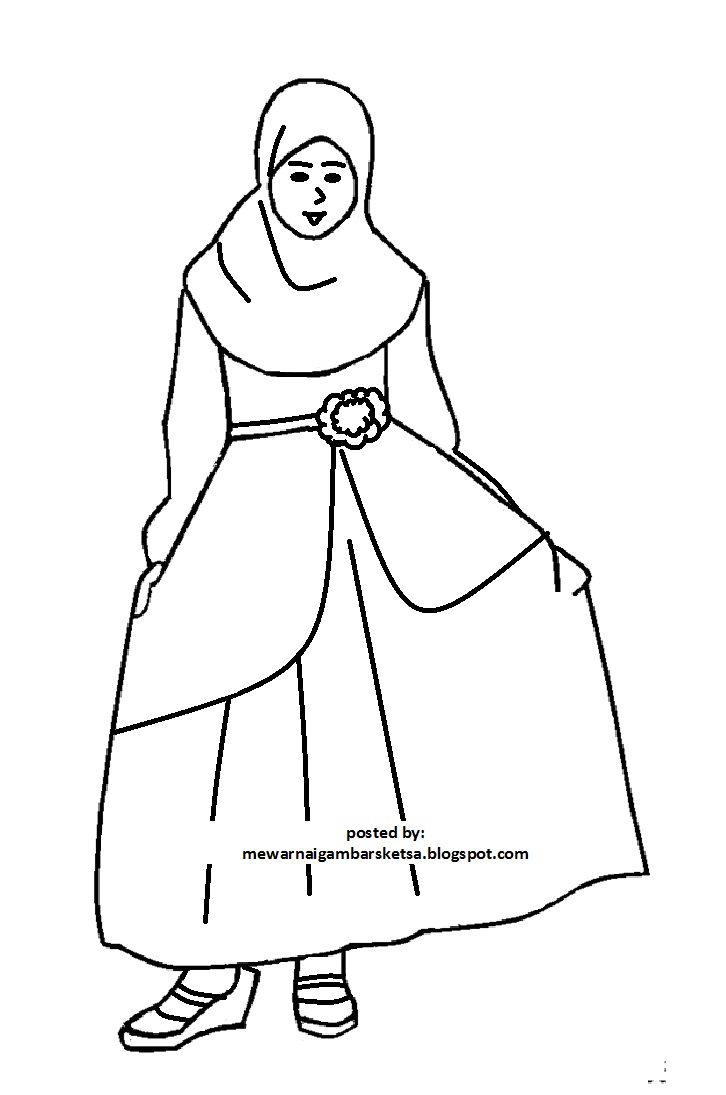 Mewarnai Gambar: Mewarnai Gambar Mode Baju Muslimah