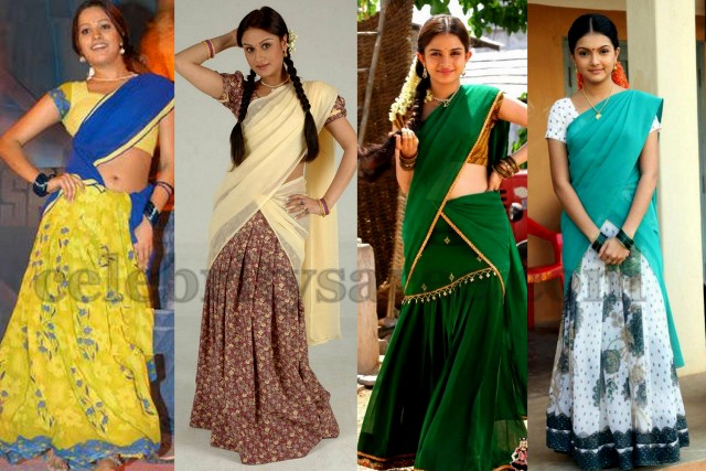 South Indian Actresses in Half Sarees