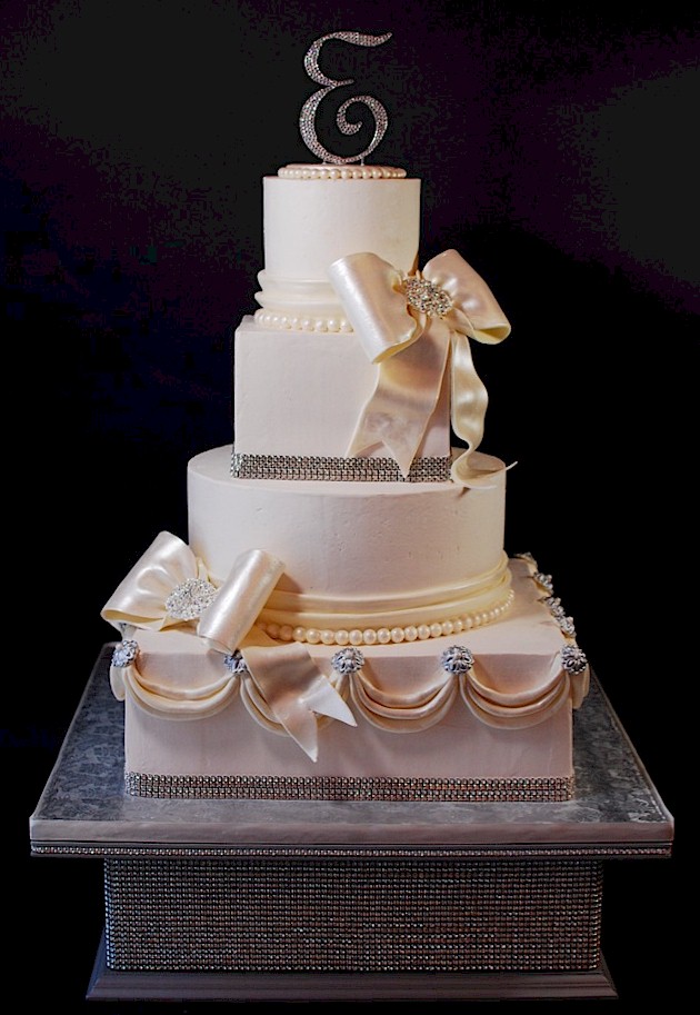 Super Bling Rhinestone Wedding Cake w Stand