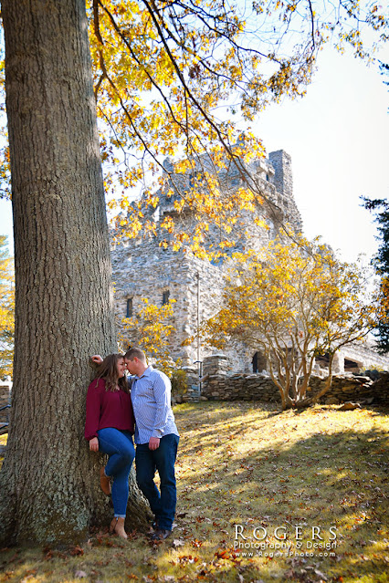 Fall engagement portrait at Gillette Castle State Park by Edmund & Lori Rogers of Rogers Photography in Guilford, CT