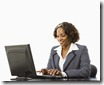 Businesswoman typing.