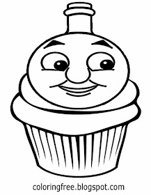 Thomas the tank engine blueberry pie cupcake coloring pages for teenagers train blue jammed berries