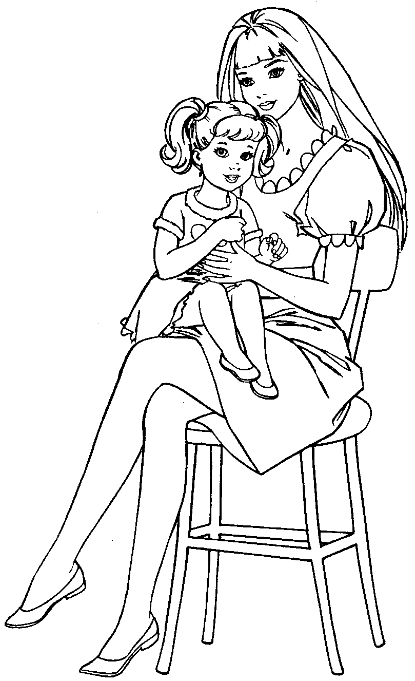 Barbie Coloring Pages For Kids 1
