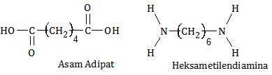 asam adipat dan heksametilendiamina membentuk polimer