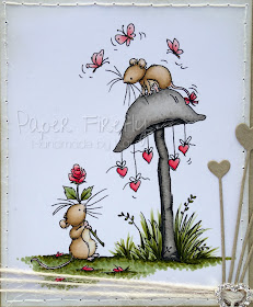 Romantic card with mice, hearts and flowers (image from LOTV)