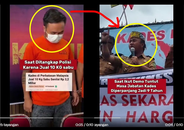 Kades ini mengaku bahwa dia mendapatkan barang haram tersebut dari bos di Malaysia sebanya HEBOH... Kades Yang Demo Tuntut Perpanjangan Jabatan 9 Tahun, Ditangkap Polisi Jual 10 Kg Sabu Senilai Rp 3,2 Miliar