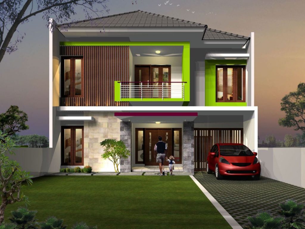 Jasa Gambar Rumah  Bali  Minimalis  Modern 2 Lantai Dengan 