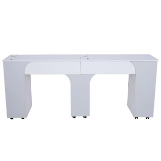 Milan Manicure Table Nail Desk-Double ash grey