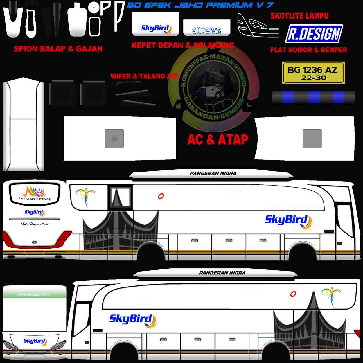 livery bus skybird bussid