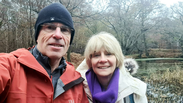 Gail Hanlon from Is This Mutton with husband on Epping Forest walk