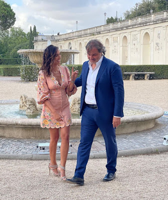 Caterina Balivo con Pierluigi Pardo 14 luglio a Villa Medici