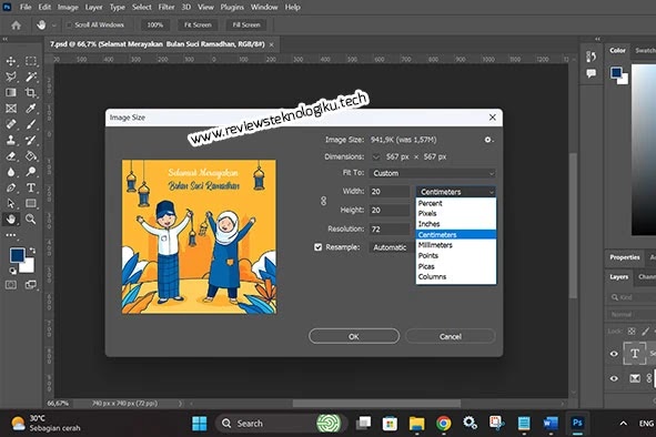 mengubah ukuran gambar di photoshop