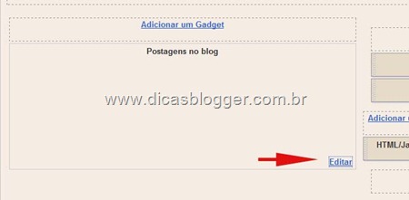 Editar postagens do blog