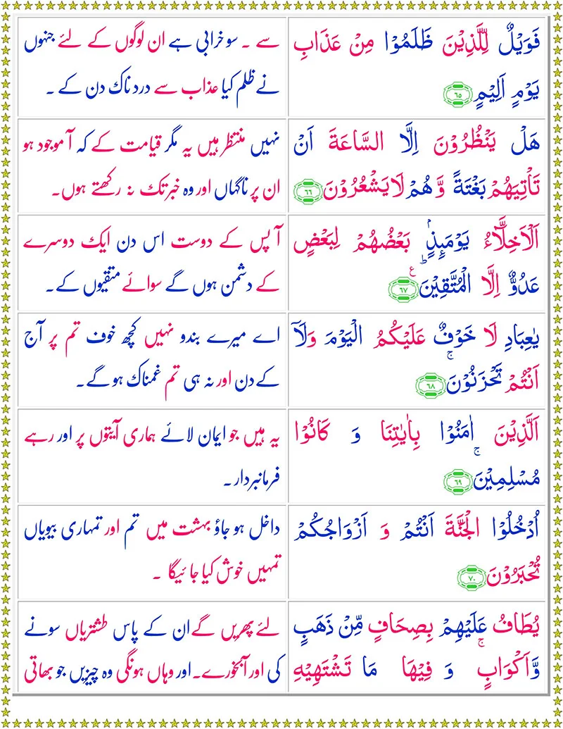 Quran,Quran with Urdu Translation,Surah Az-Zukhruf with Urdu Translation,