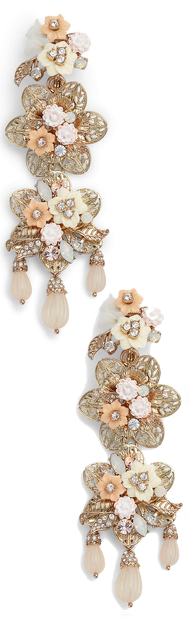 Marchesa Chandelier Floral Drop Earrings