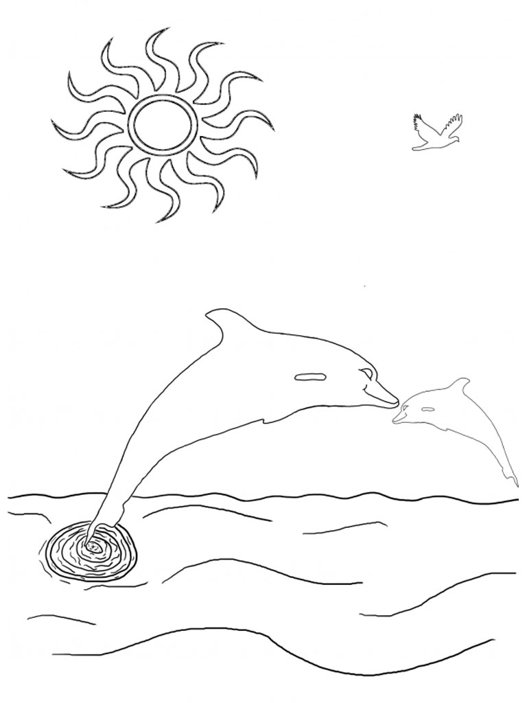 Dolphins Coloring Pages Realistic  Realistic Coloring Pages