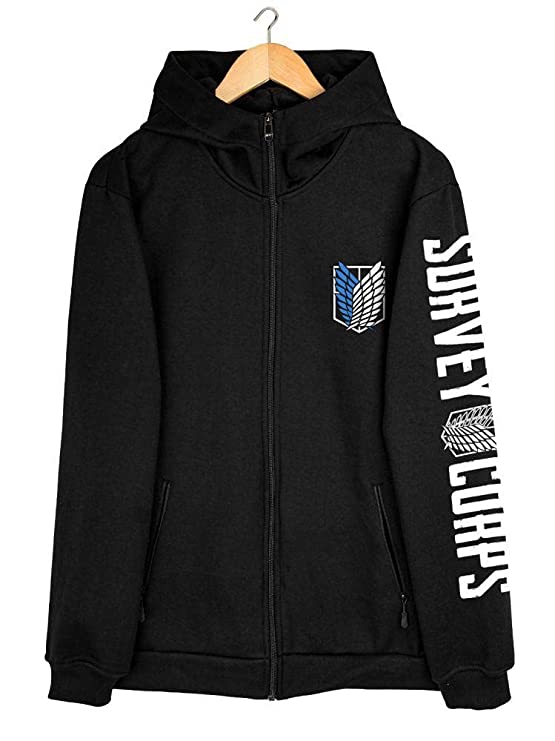 ComicSense.xyz Unisex-Adult Poly Cotton Attack on Titan Anime Survey Corps Hooded Neck Hoodie