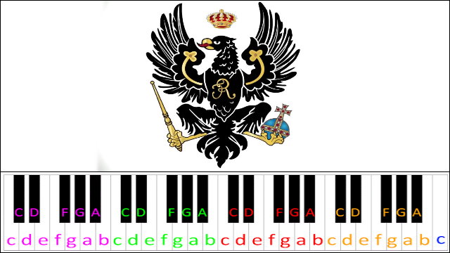 Preußens Gloria (Prussia glory march) Piano / Keyboard Easy Letter Notes for Beginners