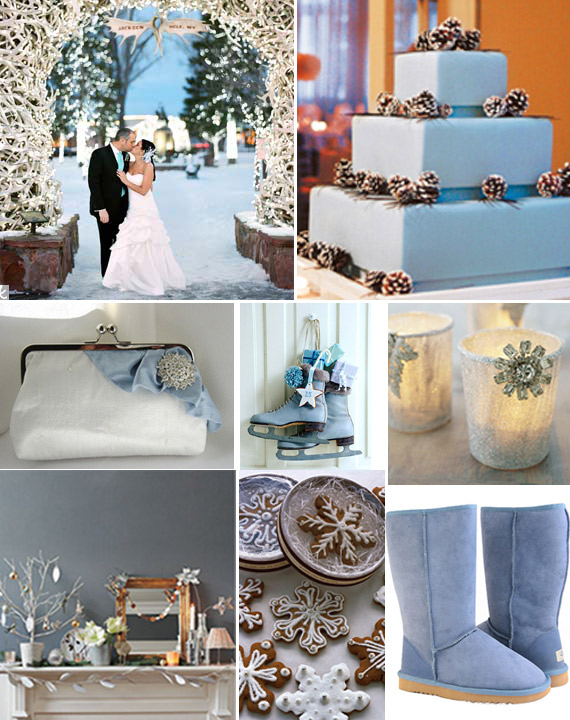 blue christmas wedding ideas