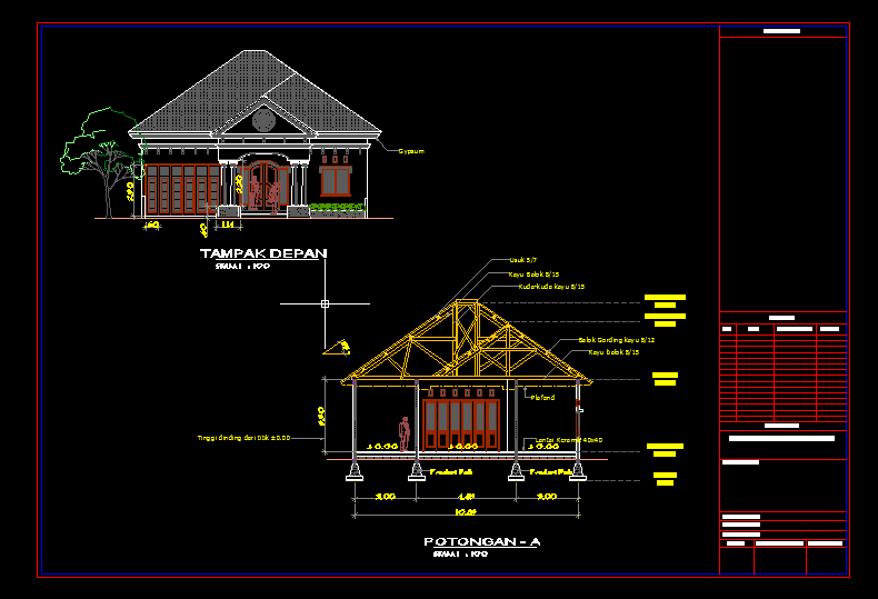  GAMBAR  RUMAH  TINGGAL FORMAT  DWG  ArtcivCad