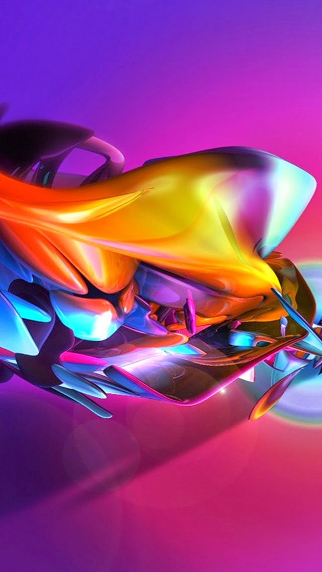 3D colorful abstract, colorful effect iphone 5 wallpapers free