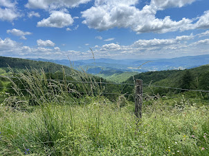 A view over the Casentino Hills in Tuscany Italy.