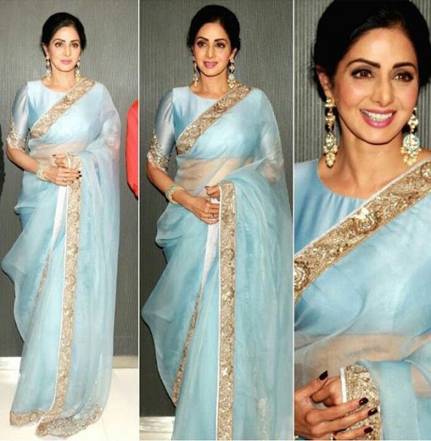 Sridevi Pastel Color Organza Saree