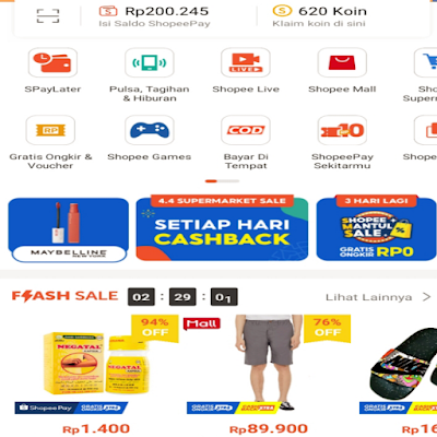 Aplikasi Shopee Error Masalah Login Saldo dan Chekout