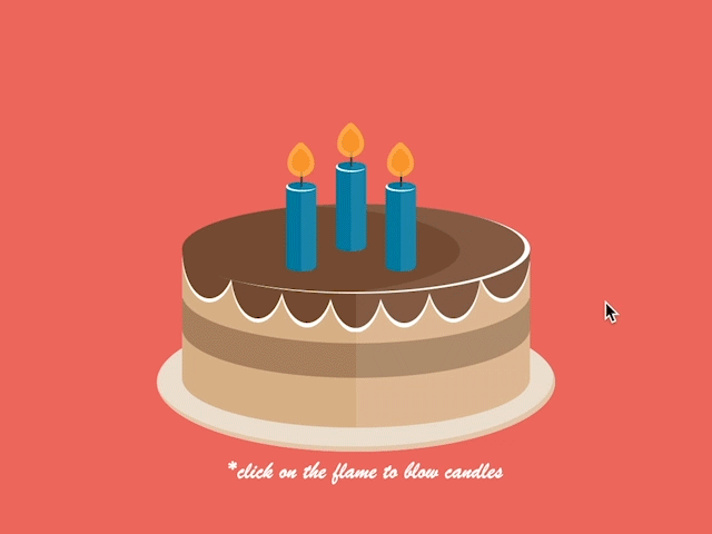 3d CSS Birthday Cake and Candles Animation