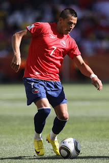 Alexis Sánchez en partido ante Honduras, Copa del Mundo Sudáfrica 2010, 16 de junio