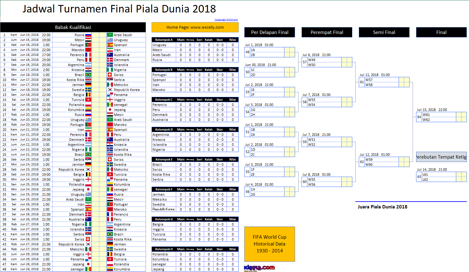 Download Jadwal Piala Dunia FIFA Rusia 2018 PDF Idezia