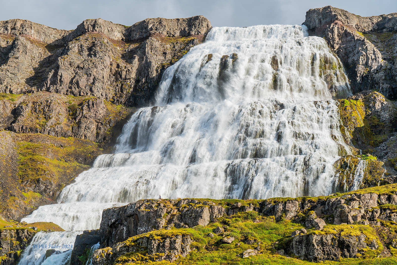 Iceland, Westfjords, Dynjandi, waterfall, rainbow, emerald water, mountains, stream, nature, travel, adventure, wilderness, beautiful