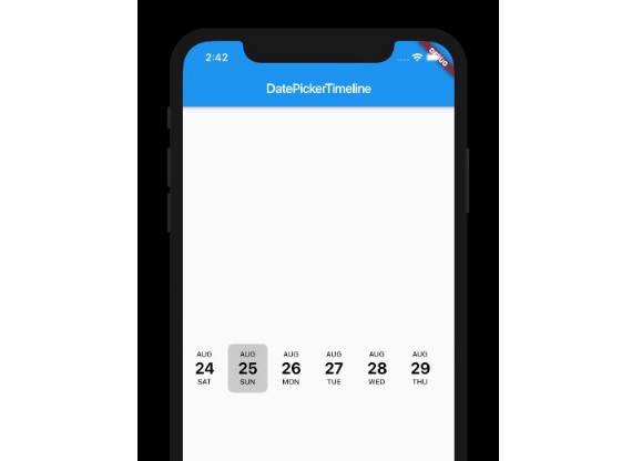 Flutter Date Picker Library that provides a calendar as a horizontal timeline