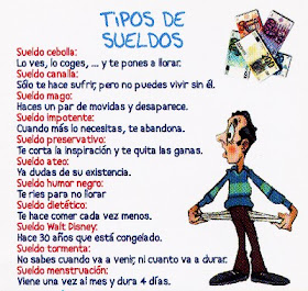 HUMOR CHISTE: TIPOS DE SUELDOS