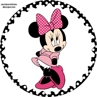 Fiesta de Minnie en Rosa y Lunares: Toppers y Wrappers para Cupcakes para Imprimir Gratis.