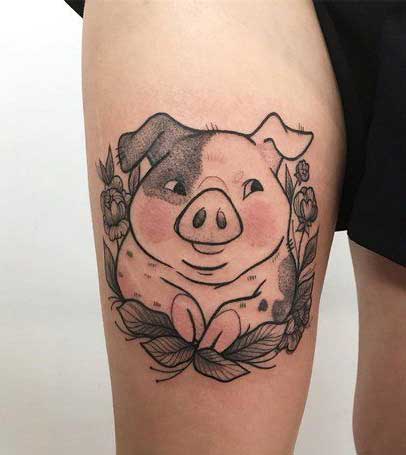 Tatuagens de porco para as mulheres - 20 fotos e ideias