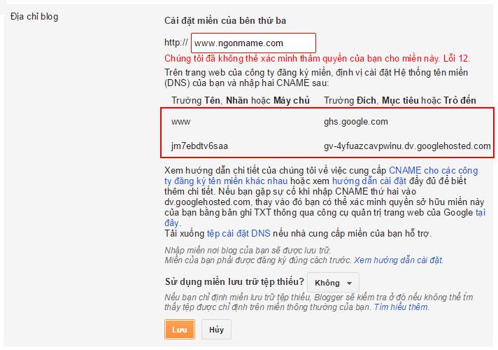Hướng dẫn cài đặt trỏ tên miền cho Blogger - 4