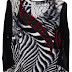 Black Zebra Print Stretchable Cotton with Machine Embroidery Patch Work