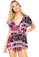 Moda Vestido Beautty Estampada Roxo/Preto