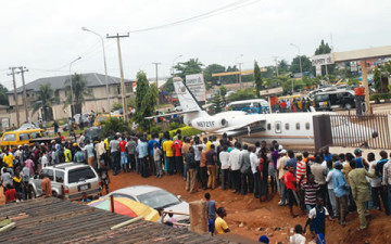 Omotola's Husband’s Scrap Plane Causes Panic In Lagos 