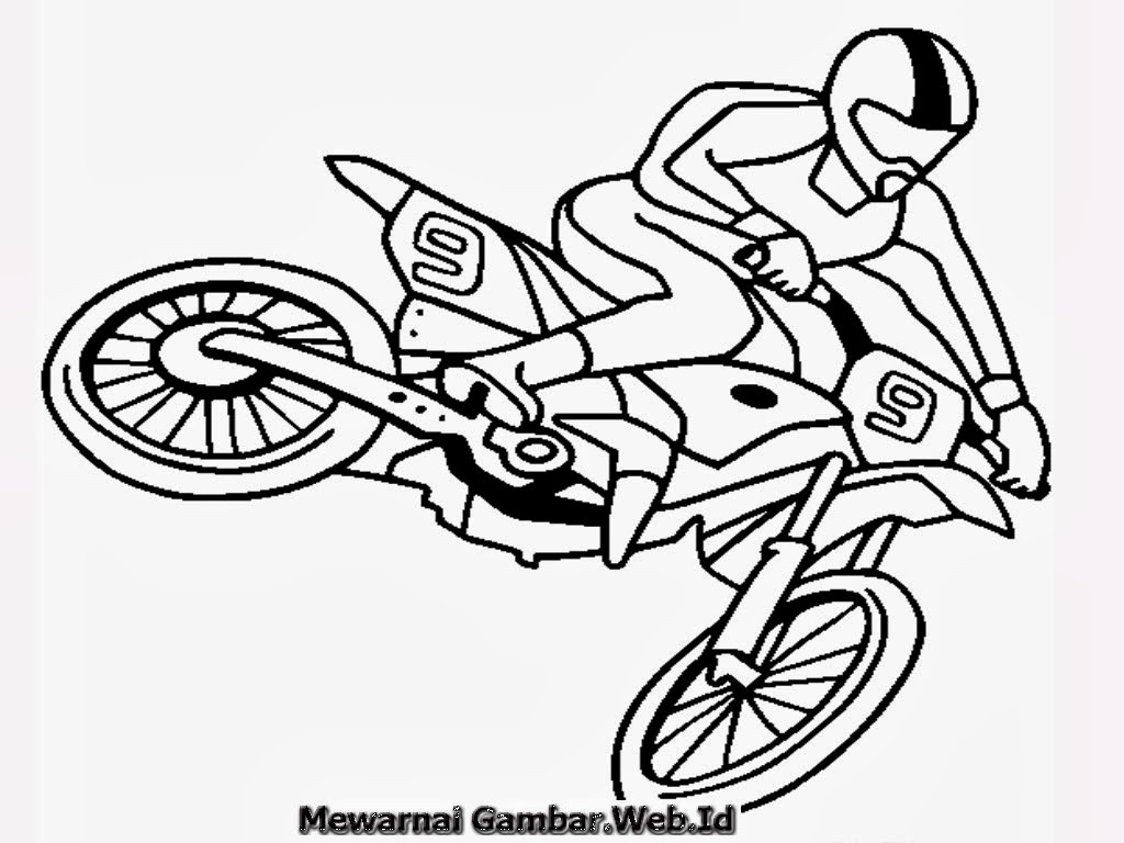 Mewarnai Gambar Sepeda Motor Mewarnai Gambar