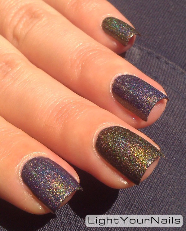 nded holographic Brown Saddle + Essence Glowing in the Dark top coat