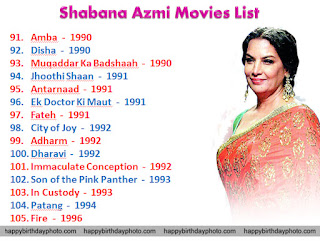 shabana azmi movies list 91 to 105
